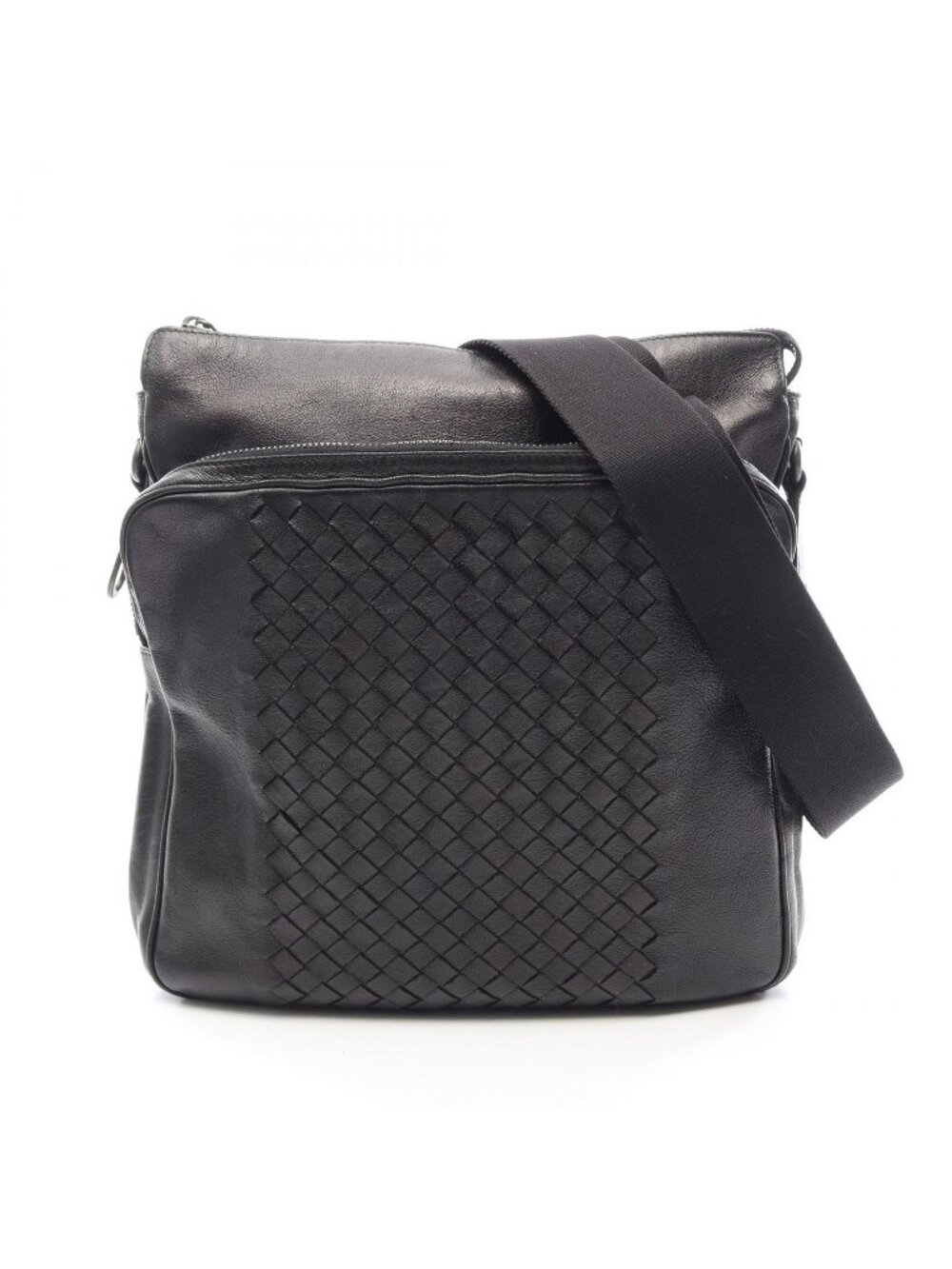 Bottega Veneta Shoulder Bag Intrecciato Black Leather